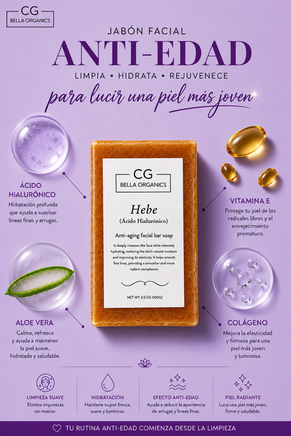 Jabón Facial Anti-Edad Hebe – Para una Piel Más Joven