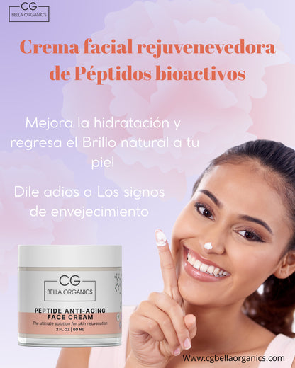 CREMA FACIAL ANTI-ENVEJECIMIENTO DE PÉPTIDOS BIOACTIVOS